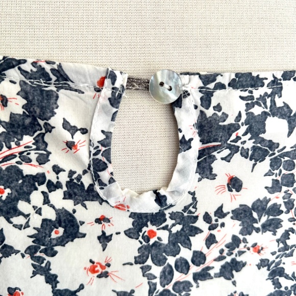 JESS BROWN Boat Neck Tunic Mini Dress in Navy Blue Floral Print - M - Picture 5 of 9